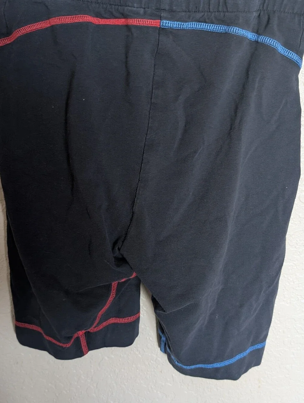 adidas Black Athletic Shorts with Red & Blue Contrast Stitching - Picture 3 of 4